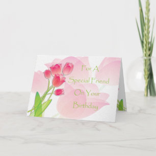 Roze Tulip Birthday-kaart voor speciale vriend(in) Kaart