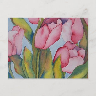 Roze Tulip Briefkaart