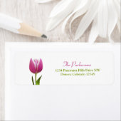 Roze Tulip Bruiloft Retouradres Labels (Insitu)
