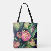 Roze Tulip Canvas tas (Achterkant)