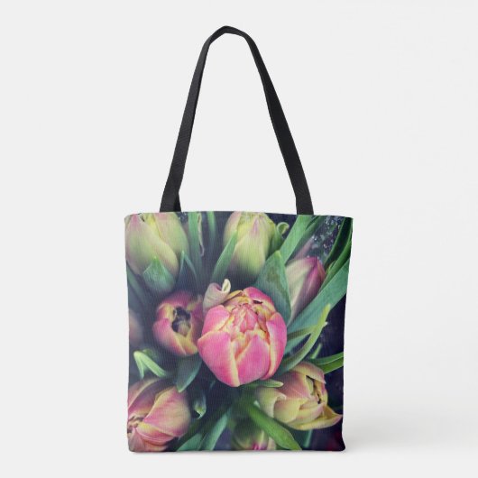 Roze Tulip Canvas tas (Achterkant)