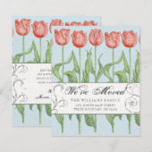  roze Tulip Floral budget Moving Kaart (Voorkant / Achterkant)