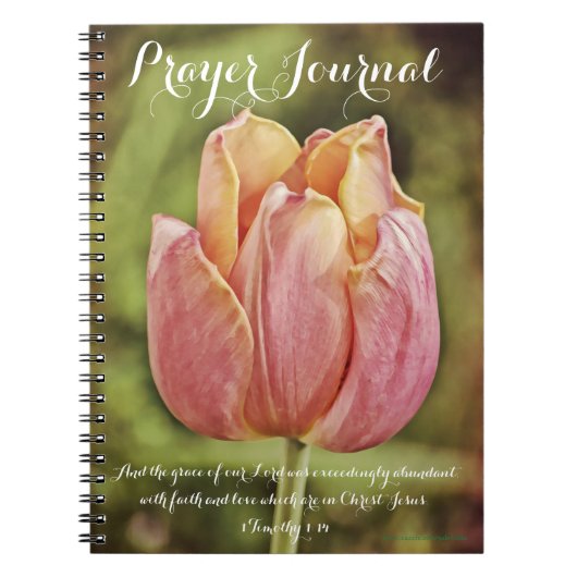Roze Tulip Flower Prayer Journal Notitieboek (Voorkant)