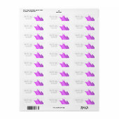 Roze Tulip Flower Weduwlabel Etiket (Full Sheet)