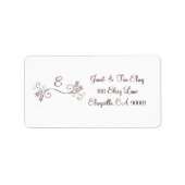 Roze Tulip Monogram Aangepaste labels (Voorkant)