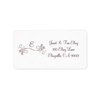 Roze Tulip Monogram Aangepaste labels