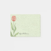 Roze Tulip Naam 4x3 toevoegen Post-it® Notes (Voorkant)