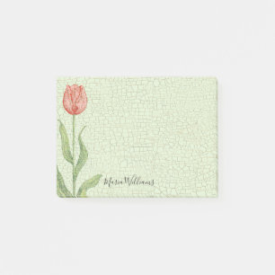 Roze Tulip Naam 4x3 toevoegen Post-it® Notes