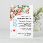 Roze Tulip Neurse Retirement Party Kaart (Staand voorkant)