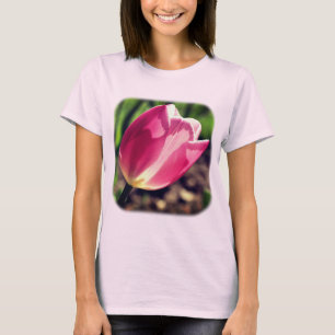 Roze Tulip Sunlight Floral Natuur T-shirt