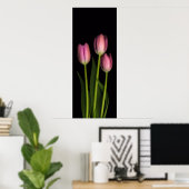 Roze Tulip trio afdrukken Poster (Thuiskantoor)