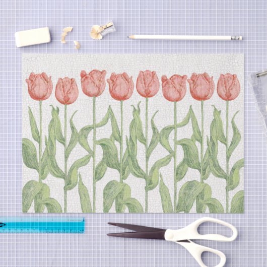 roze Tulip tuinhout Tissuepapier (Craft)