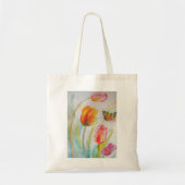 Roze Tulip Waterverf Canvas tas (Voorkant)