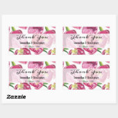Roze Tulips Dank je Rechthoekige Sticker (Vel)