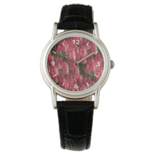 Roze Tulips Floral Horloge