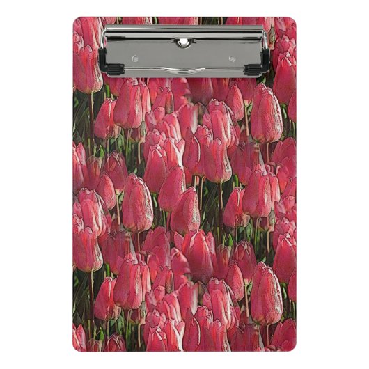Roze Tulips Floral Mini Klembord (Voorkant)
