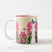 Roze Tulips Floral Mok (Links)