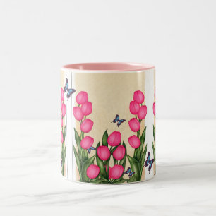 Roze Tulips Floral Mok