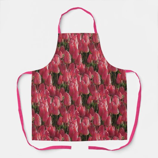 Roze Tulips Floral Schort (Voorkant)