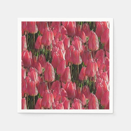 Roze Tulips Floral Servet (Voorkant)