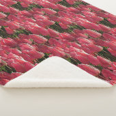 Roze Tulips Floral Sherpa Deken (3/4)