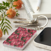 Roze Tulips Floral Sleutelhanger (Voorkant Rechts)