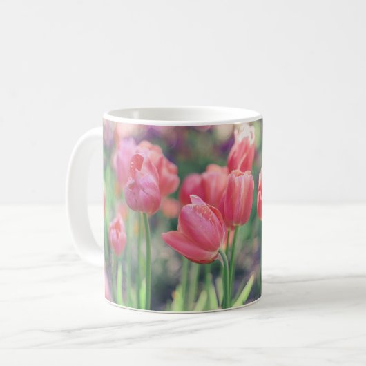 Roze Tulips Garden Koffiemok (Voorkant links)