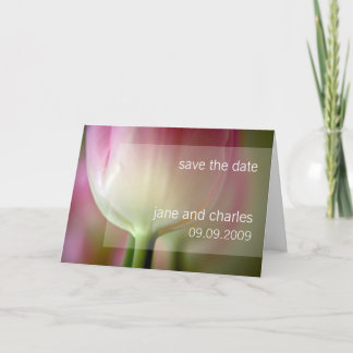 Roze Tulp · Bewaar de datum Kaart