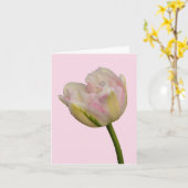 Roze Tulp Blank of aangepaste begroeting Dank u Op Kaart (Gele Bloem)