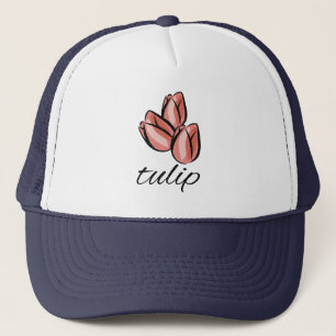 roze tulp bloem koele bloemencadeau uit het verled trucker pet