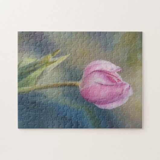 Roze Tulp Bloem Spring Art Puzzel Legpuzzel (Horizontaal)
