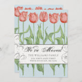  Roze Tulp Bloemen Bewegen Aankondiging (Voorkant / Achterkant)