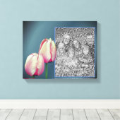 Roze Tulp Bloemen Frame Maak Je Eigen Foto Canvas Afdruk (Insitu (Houten vloer))