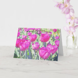 Roze Tulp Bloemen Geloof Bijbel Verse Care Kaart