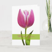 Roze Tulp Bruiloft Bedankkaart (Voorkant)