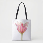  roze Tulp Canvas tas (Voorkant)