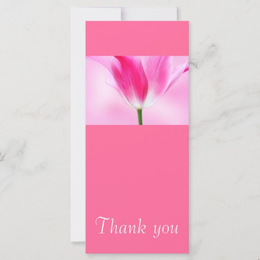 Roze Tulp, Dankkaart (Voorkant)