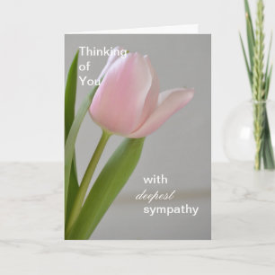 Roze Tulp Diepste sympathie Kaart