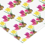 Roze Tulp en gele Daffodils Spring Sason Korte Tafelloper (Hoek)