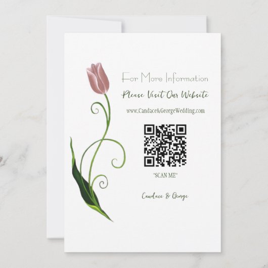 Roze Tulp Floral Save The Date (Achterkant)