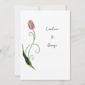 Roze Tulp Floral Save The Date (Achterkant)
