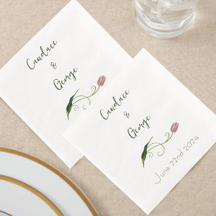 Roze Tulp Floral Servet