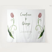 Roze Tulp Floral Wandkleed (Voorkant (horizontaal))