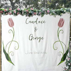 Roze Tulp Floral Wandkleed