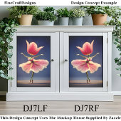 Roze Tulp Flower Fairy Ballerina DJ7LF Decoupage Tissuepapier
