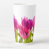 Roze Tulp Flowers Spring Sason Latte Mok (Voorkant)