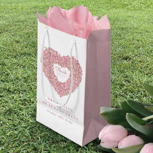 Roze tulp hartkunst bedankt voor je trouwplezier klein cadeauzakje