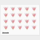 Roze Tulp Heart Shape Stickers (Vel)