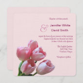 Roze Tulp Huwelijksuitnodiging Kaart (Voorkant / Achterkant)