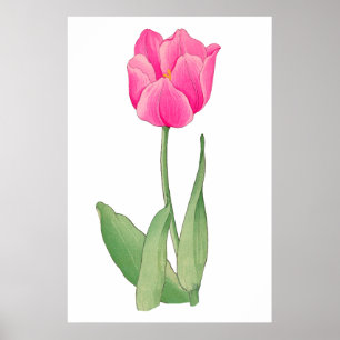 Roze tulp,  Japanse kunst Poster